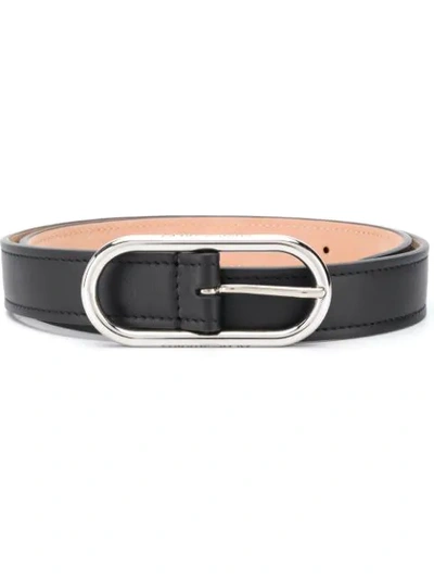 Shop Acne Studios Slim Leather Belt In Black