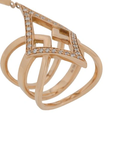 Shop Anapsara 18kt Rose Gold And Onyx Oneness Ring In Pink