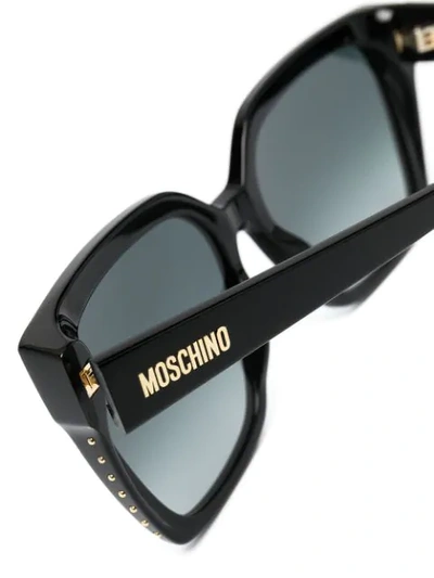 Moschino Eyewear Studded Square Frame Sunglasses In Black