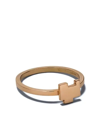 Shop Alexandra Jefford 18kt Rose Gold Geometric Detail Ring In Pink
