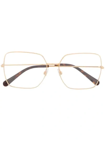 Shop Dolce & Gabbana Dg1323 Oversized Glasses In Gold