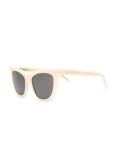 Shop Saint Laurent Cat Eye Sunglasses In Neutrals