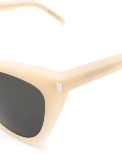 Shop Saint Laurent Cat Eye Sunglasses In Neutrals