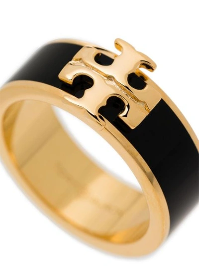 Shop Tory Burch Kira Enamel Logo Ring In Gold