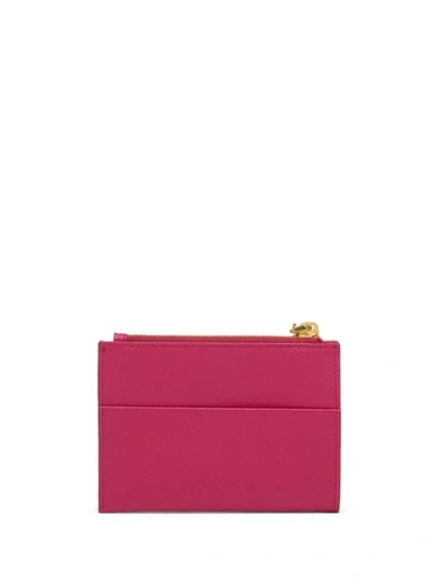 Shop Prada Lettering Logo Cardholder In Pink