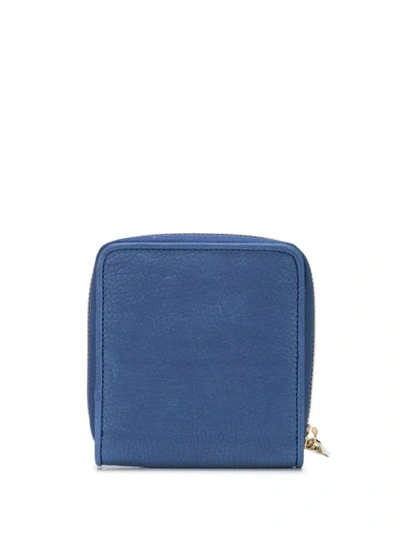 Shop Golden Goose Star Motif Zip-around Wallet In Blue