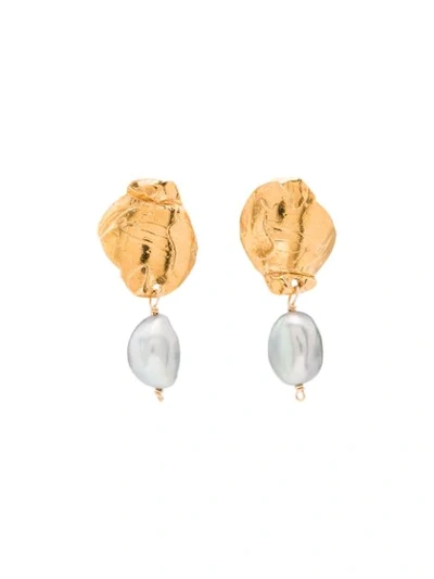 Shop Alighieri 24kt Gold-plated Sterling Silver Pearl Earrings