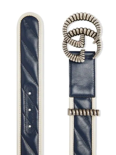 Shop Gucci Torchon Double G Belt In Blue