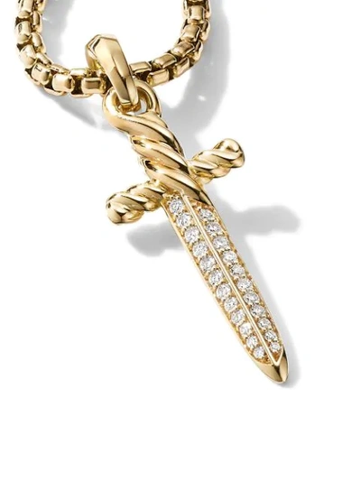 Shop David Yurman 18kt Yellow Gold Diamond Petrvs Dagger Charm Enhancer