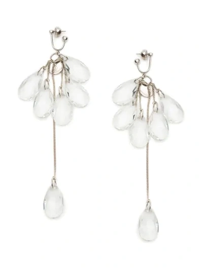 Shop Jw Anderson Crystal Cluster Drop Earrings In Neutrals