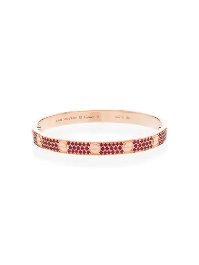 Shop Mad Paris Customised  Cartier Love 18kt Rose Gold Bracelet
