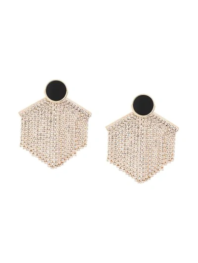 Shop Venna Hexagon Fringe Drop Earrings In Gold