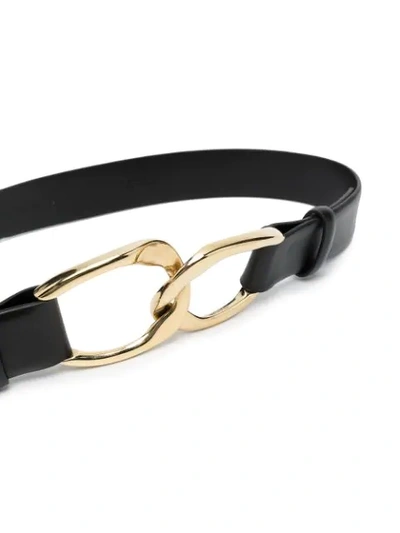 Shop Alberta Ferretti Linked-buckle Leather Belt In Black