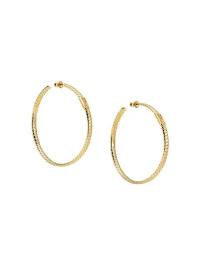 Shop Fendi Large Baguette Hoops In Gold