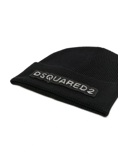 Shop Dsquared2 Crystal-embellished Beanie In Black