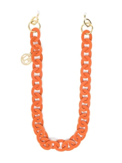 Shop Linda Farrow Timeless Eyewear Chain In Orange