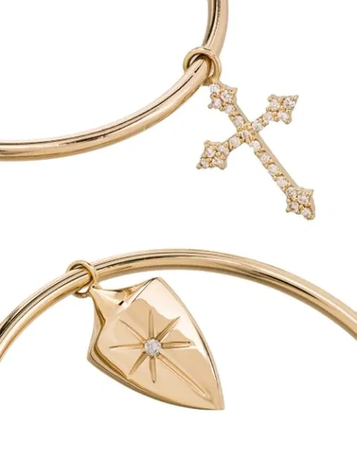 Shop Dru 14kt Gold Shield And Cross Hoop Earrings