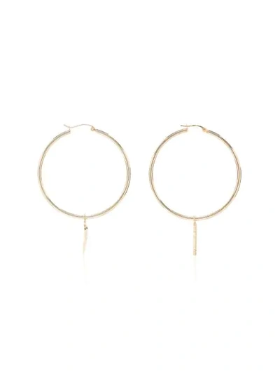 Shop Dru 14kt Gold Shield And Cross Hoop Earrings