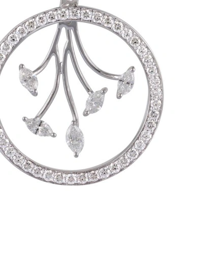 Shop Ananya 18kt White Gold Mogra Marquise Diamond Hoops In Silver