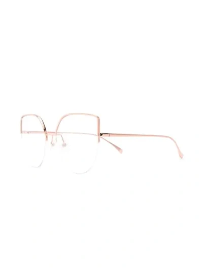 Shop Fendi Cat Eye Glasses In Gold