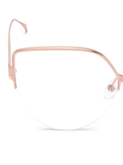 Shop Fendi Cat Eye Glasses In Gold