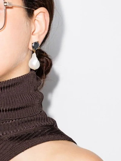 Shop Chloé Baroque Pearl Earrings In Metallic