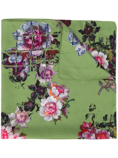 Shop Preen By Thornton Bregazzi Floral Embroidered Neck-tie Scarf In Green