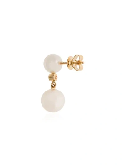 Shop Sophie Bille Brahe 14kt Yellow Gold Diamond Pearl Earrings