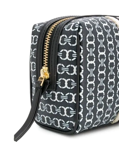 Shop Tory Burch Gemini Link Print Cosmetic Bag In Black