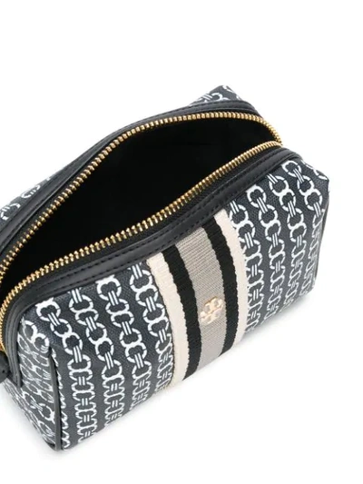 Shop Tory Burch Gemini Link Print Cosmetic Bag In Black