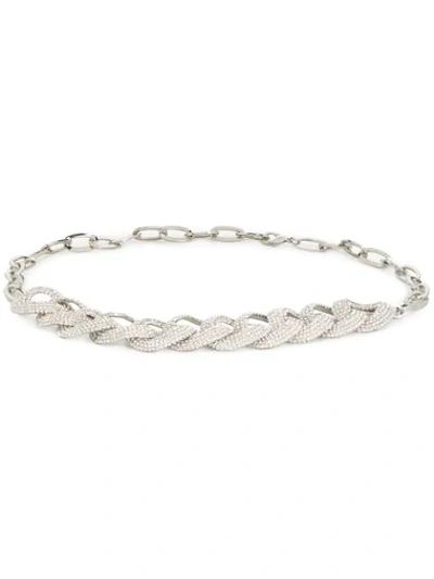 Shop Alessandra Rich Crystal Chain Belt In Silver