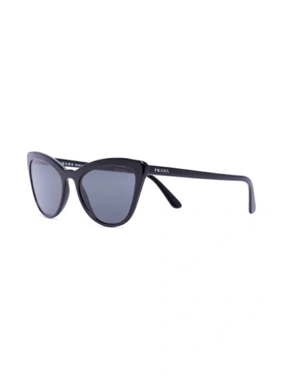 Shop Prada Tinted Cat-eye Sunglasses In Black