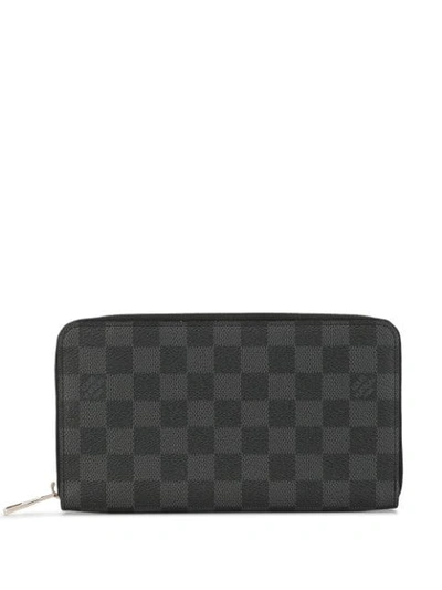 Pre-owned Louis Vuitton  Damier Pattern All Around Zipped Wallet In Black