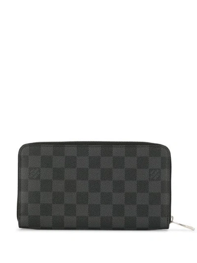 Pre-owned Louis Vuitton  Damier Pattern All Around Zipped Wallet In Black