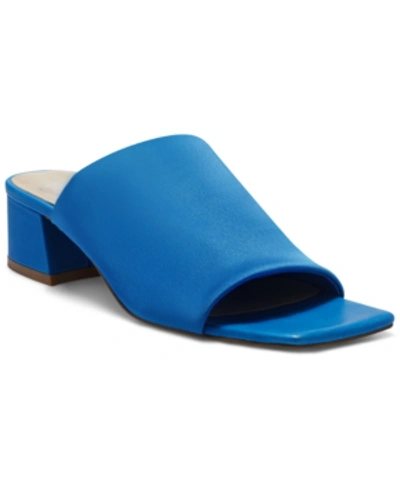 Shop Vince Camuto Women's Salindera Kitten-heel Slide Sandals Women's Shoes In Sport Blue