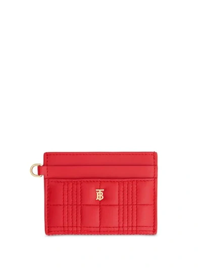 Shop Burberry Monogram Quilted Cardholder In Red