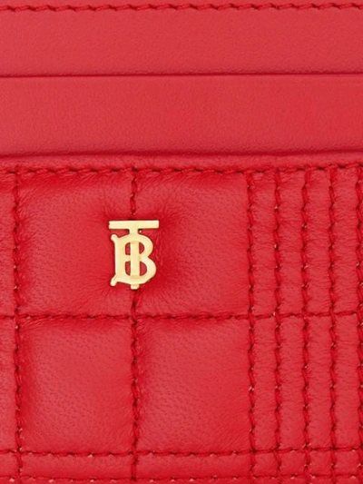 Shop Burberry Monogram Quilted Cardholder In Red