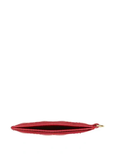 Shop Burberry Monogram Quilted Cardholder In Red