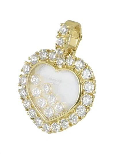 Pre-owned Chopard 18kt Yellow Gold Diamond Happy Hearts Pendant