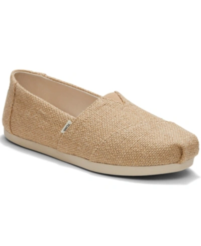 Shop Toms Women's Printed Alpargata Flats Women's Shoes In Natural Burlap