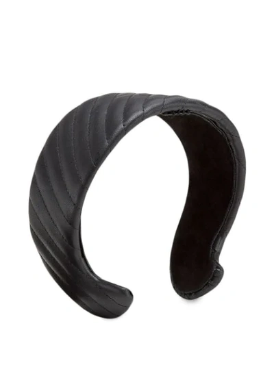 Shop Fendi Wide Quilted Headband In Black