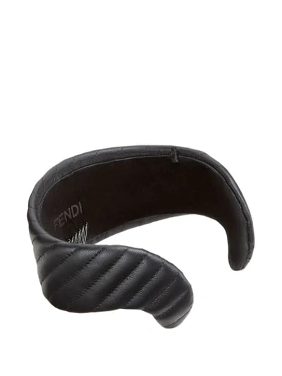 Shop Fendi Wide Quilted Headband In Black