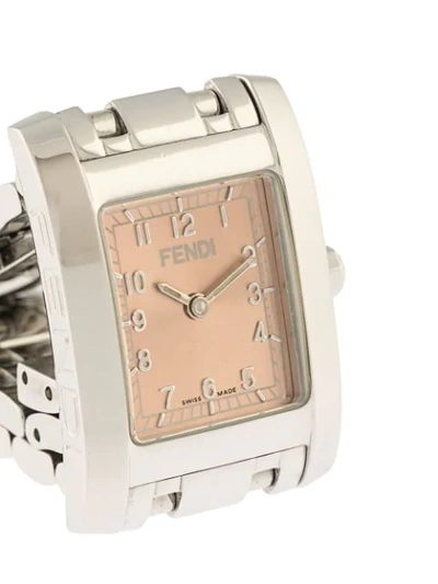 Pre-owned Fendi  7000l Quartz 21mm In Silver