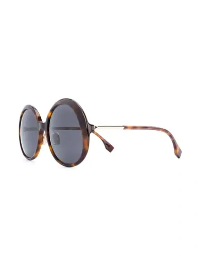 Shop Fendi Ff 0430/s Round Sunglasses In Brown
