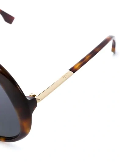 Shop Fendi Ff 0430/s Round Sunglasses In Brown