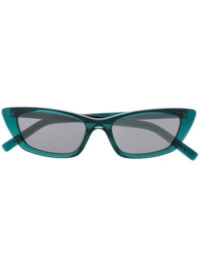 Shop Saint Laurent Sl277 Cat-eye Sunglasses In Green
