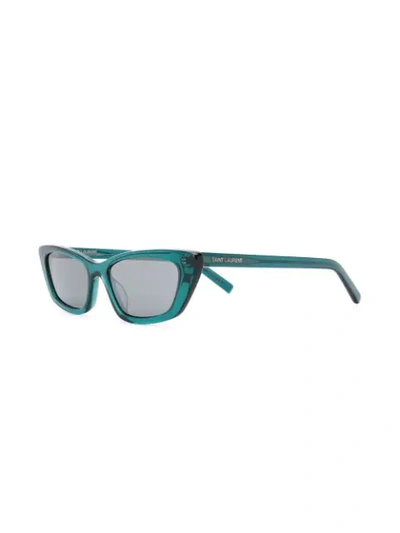 Shop Saint Laurent Sl277 Cat-eye Sunglasses In Green