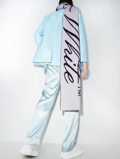 Shop Off-white Logo Scarf In Blue