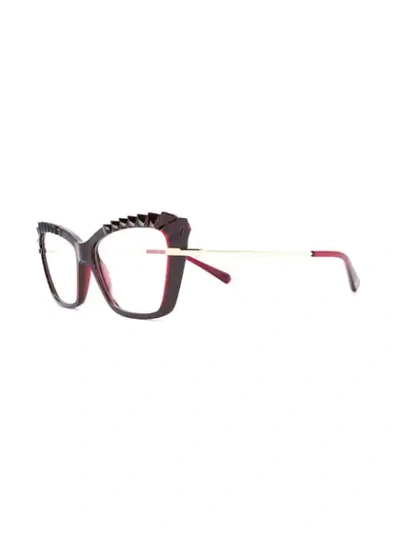 Shop Dolce & Gabbana Scallop-edge Glasses In Red