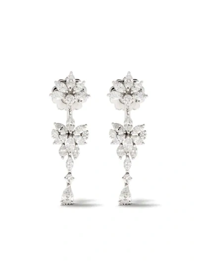 Shop Yeprem 18kt White Gold Diamond Drop Earrings